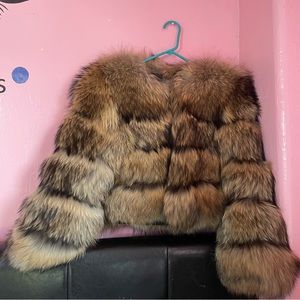 Real Raccoon fur coat brand new size small